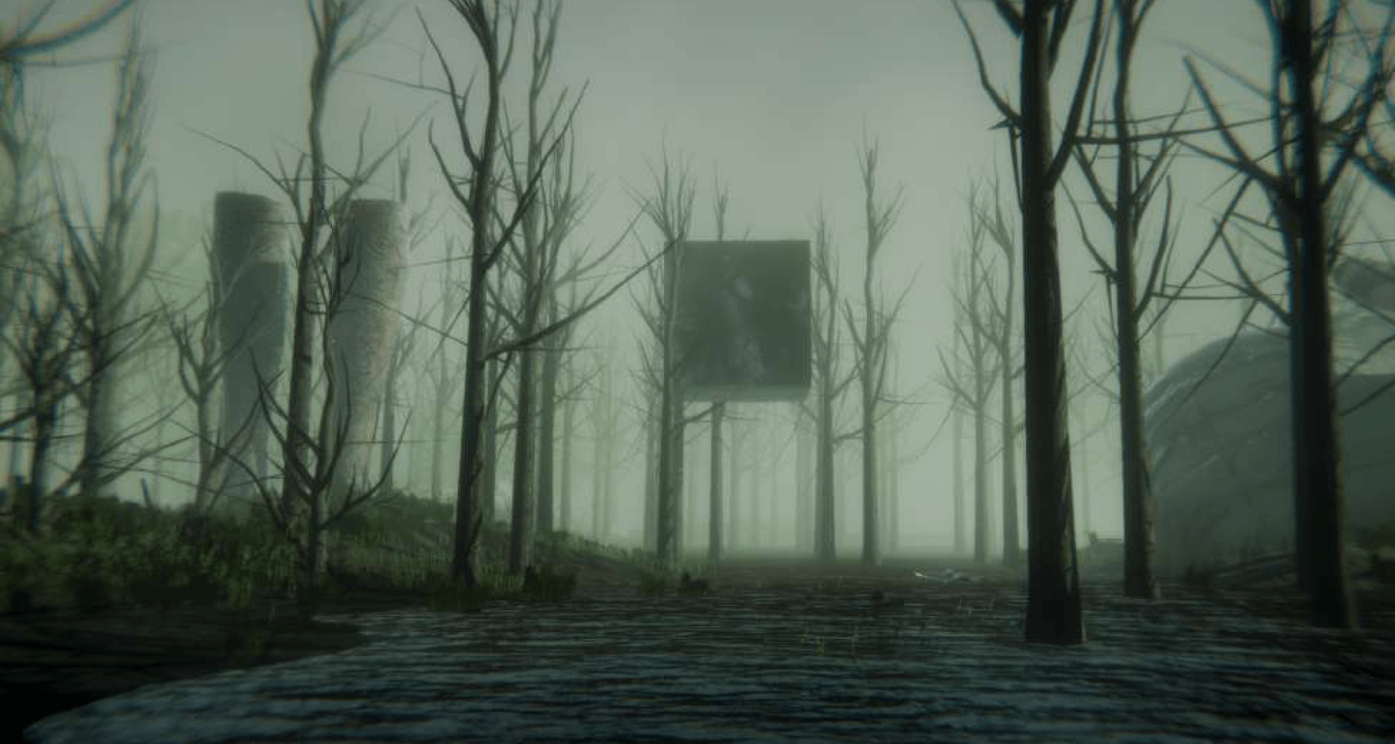 Scene 1: an abandoned small town rendered in Unity