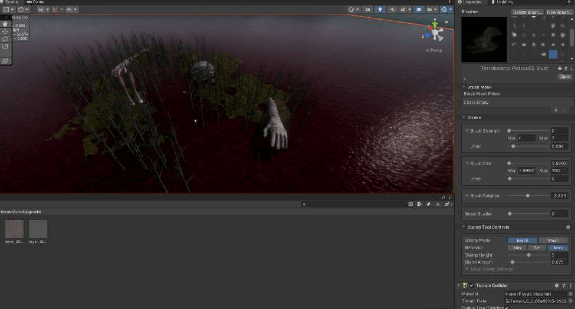 Scene 2: swamp environment marking the boundary between two worlds