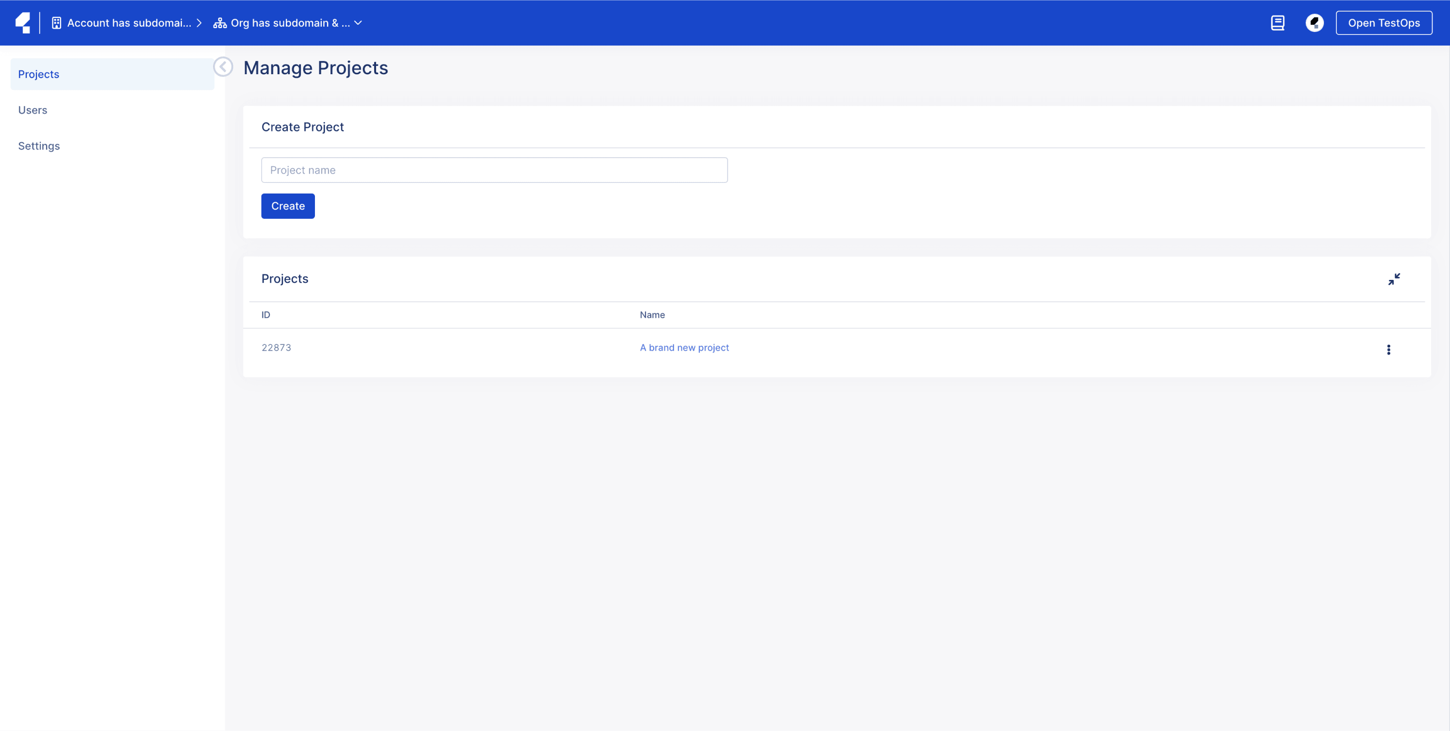 Before – Cumbersome and vague navigation flow when creating a new project