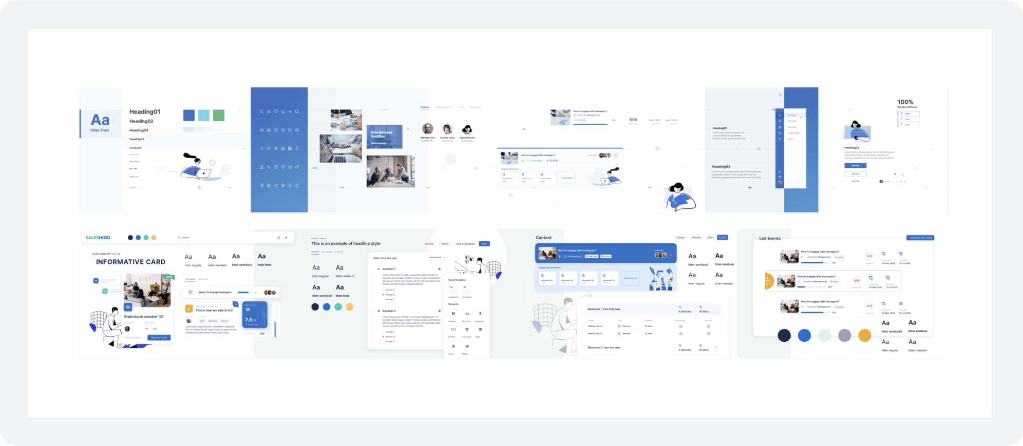Initial style tiles establishing a direct connection with actual UI elements