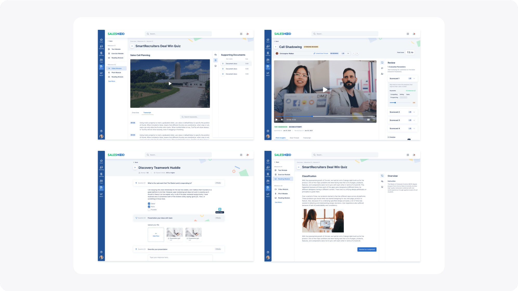 New Huddle page with a refined module structure