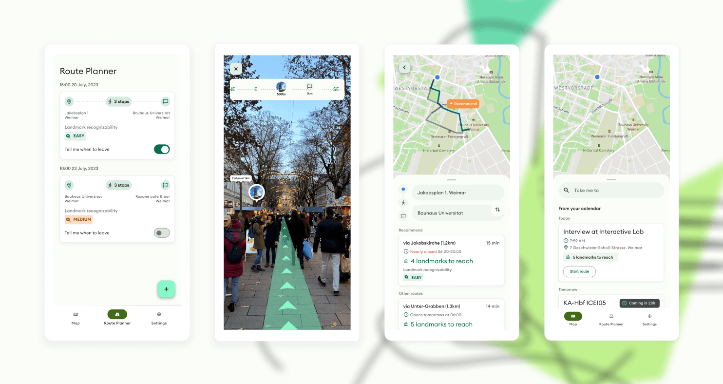 Pedestrian mapping service concept mockup