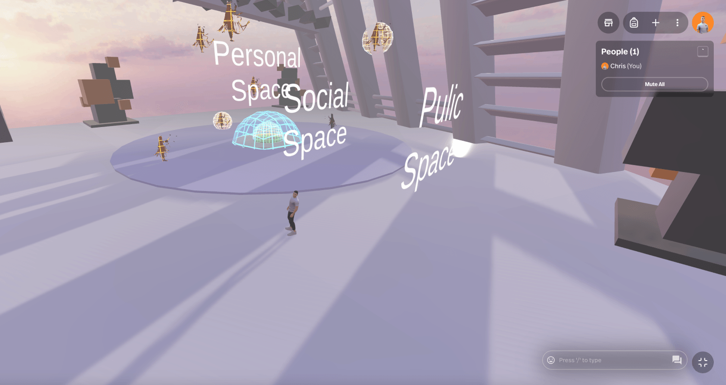 Proxemics in metaverse research visualization